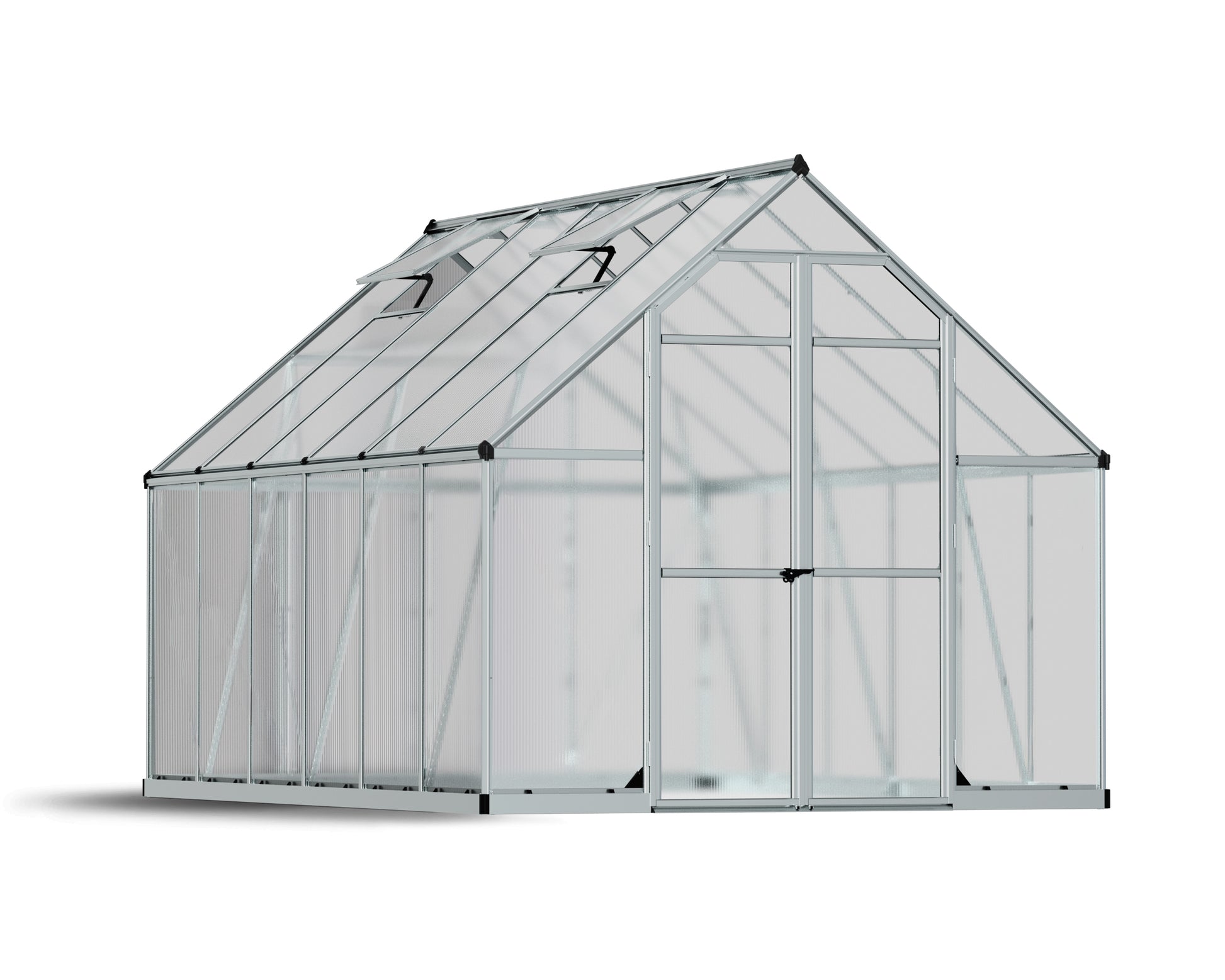 Essence Doppio Strato Serra Da Giardino in Policarbonato 367X244X229 cm  Argento