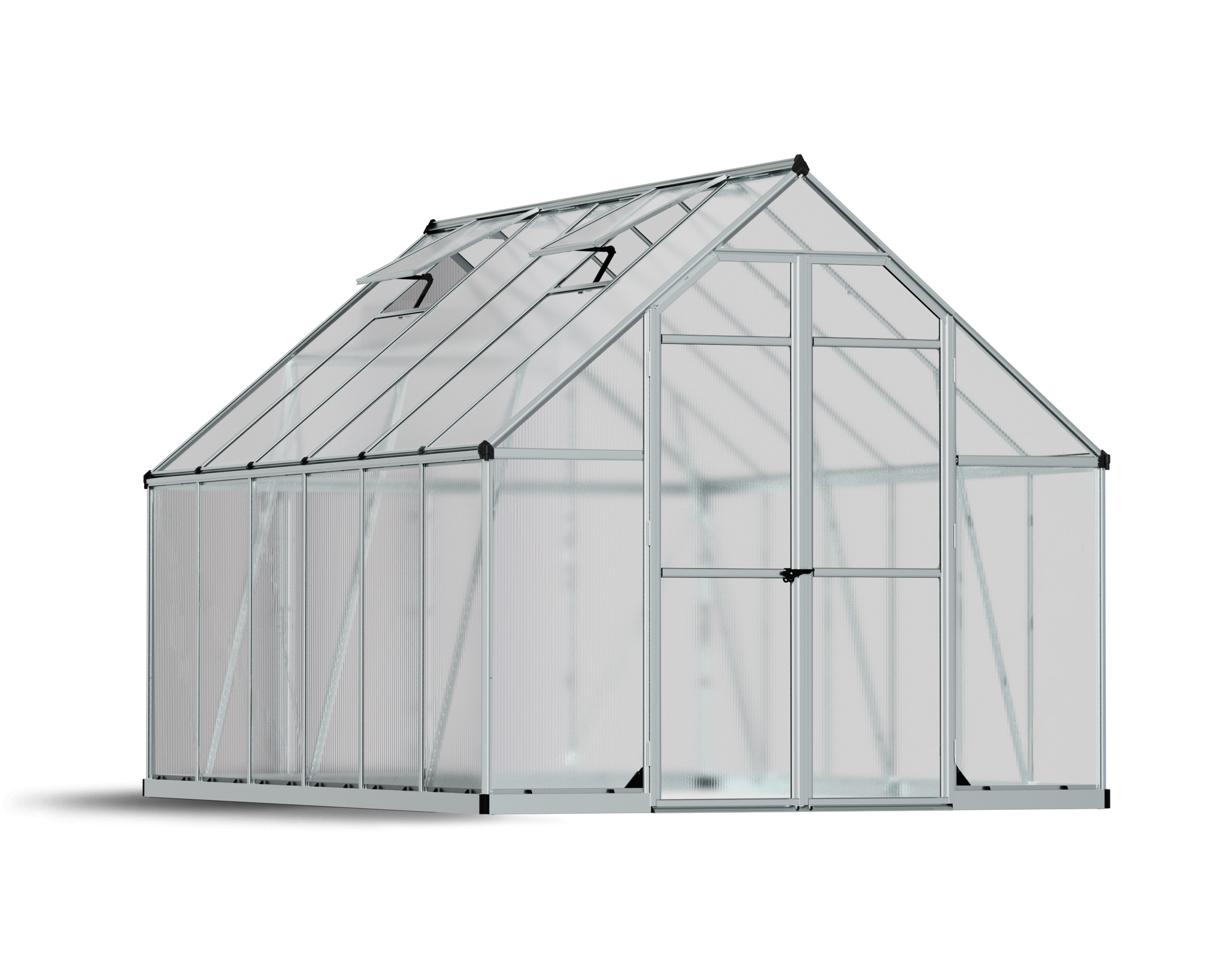 Essence Doppio Strato Serra Da Giardino in Policarbonato 367X244X229 cm  Argento