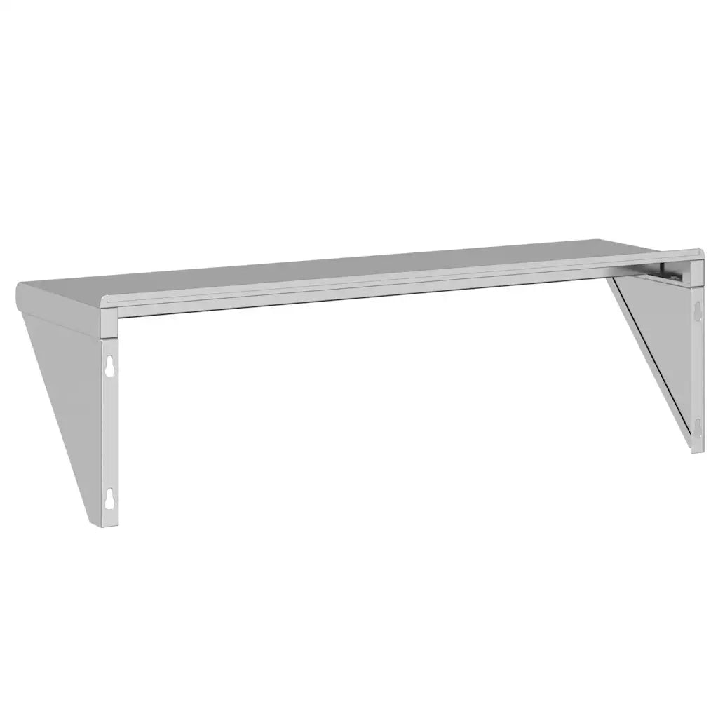 Mensola a Muro | Mensola a parete 100x30x31 cm Argento in Acciaio Inossidabile