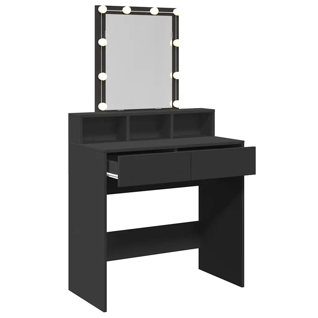 Toeletta con LED Nera 80x41x144,5 cm