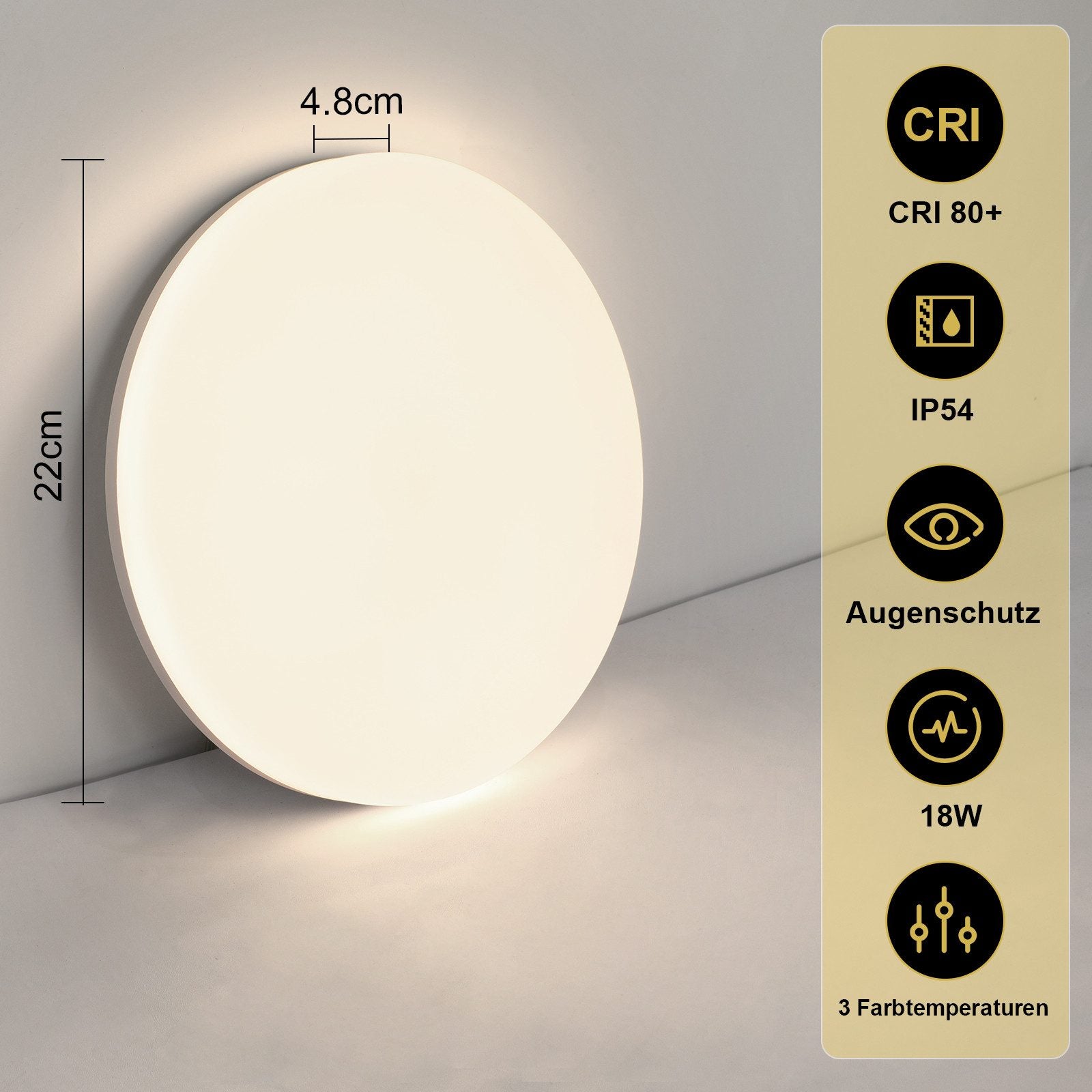 ZMH Lampada da soffitto LED RGB dimmerabile con telecomando per camera da letto e bagno