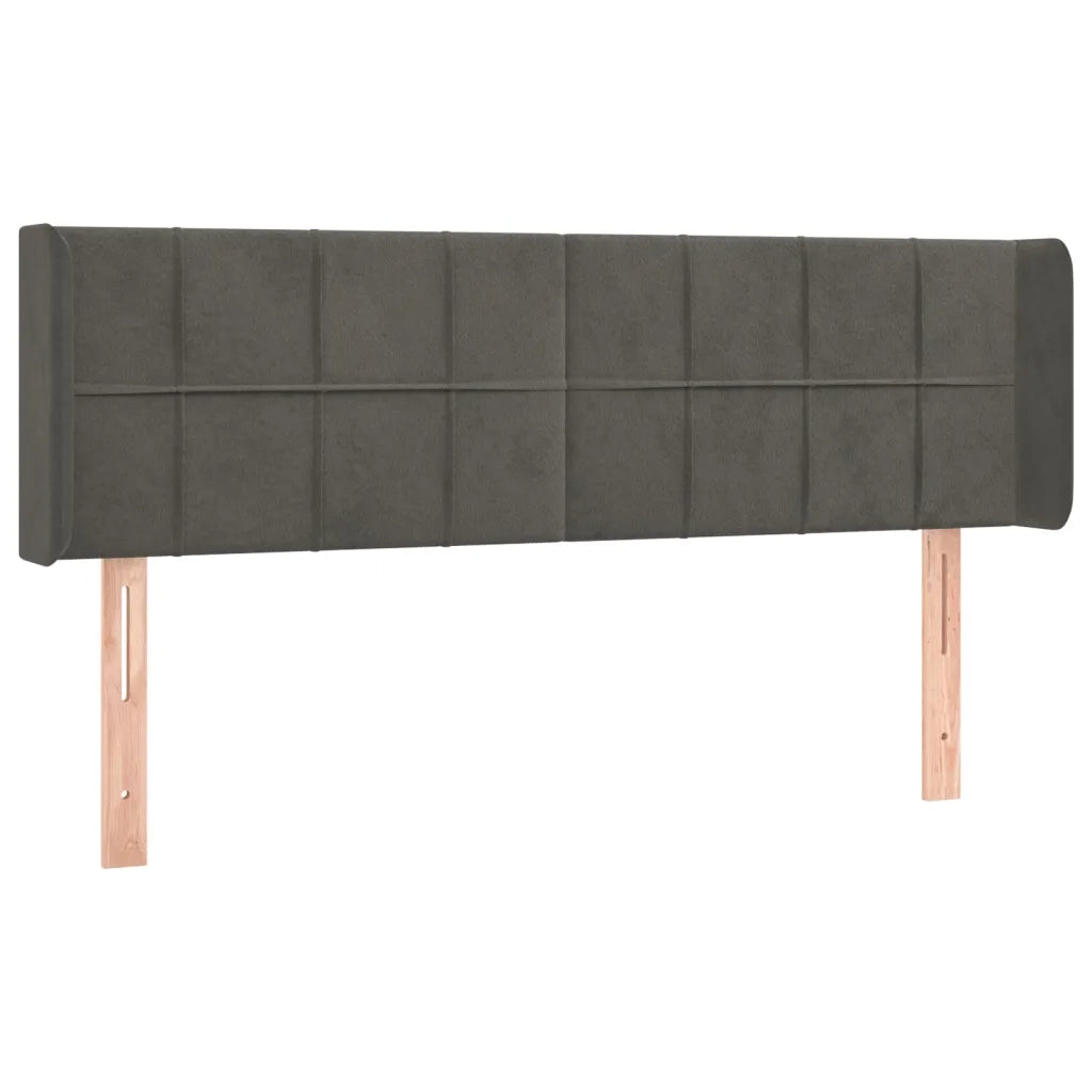 Testiera a LED Grigio Scuro 147x16x78/88 cm in Velluto 3123285