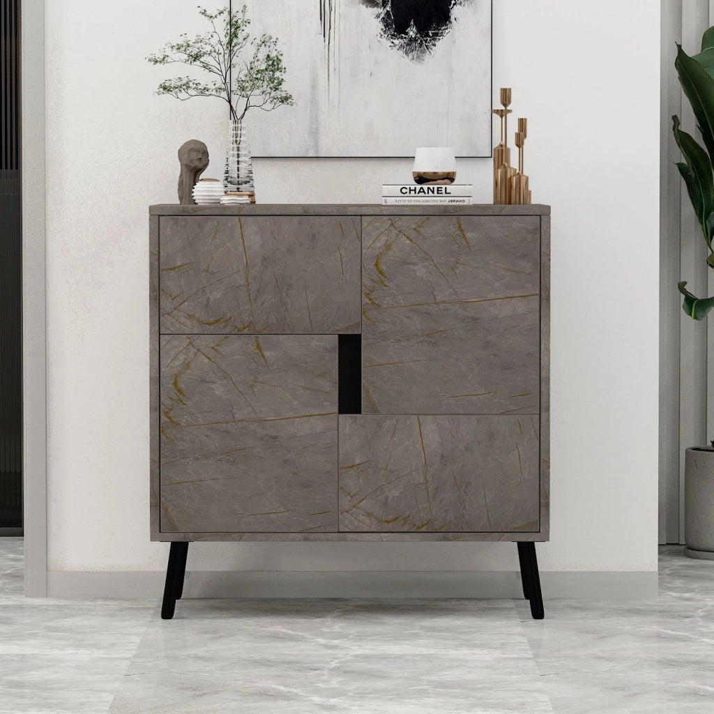 Mobile multiuso in legno "Darien" - 76,5 x 35 x 79,5 cm - Marmo