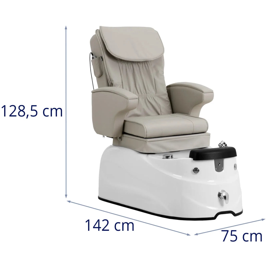 Poltrona pedicure elettrica con pediluvio illuminato e funzione massaggio 105 watt 150 kg beige/bianco 14_0009022