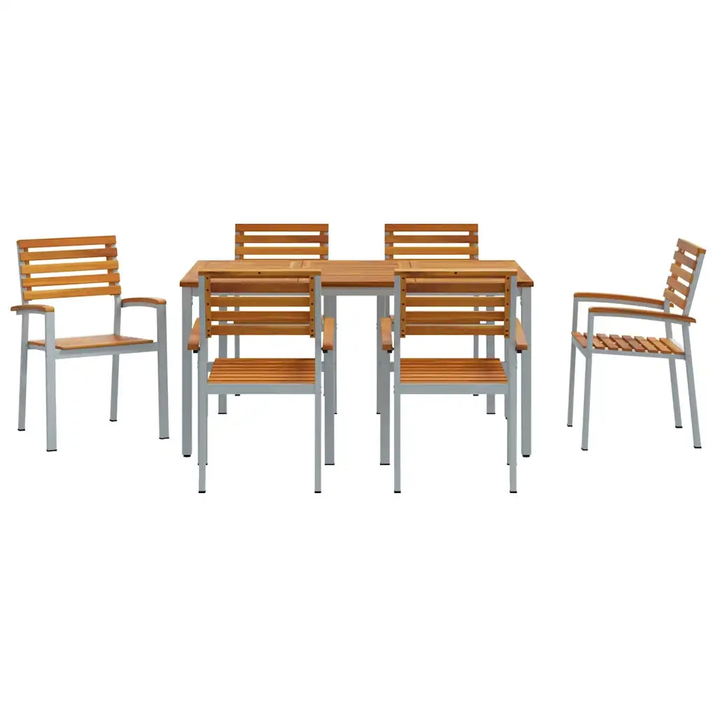 Set da Pranzo per Giardino 7 pcs Grigio 3284408