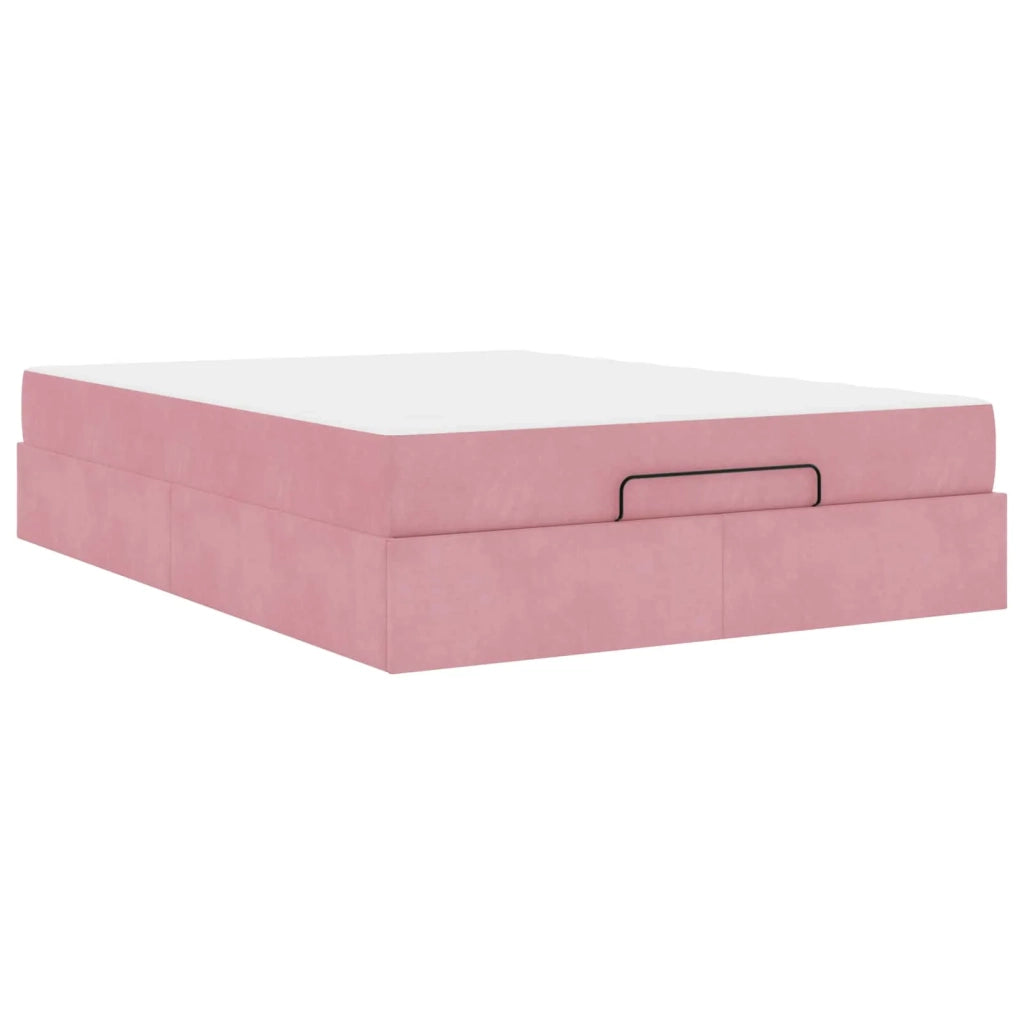 Struttura letto con materasso con materasso 2 pcs Rosa Velluto
