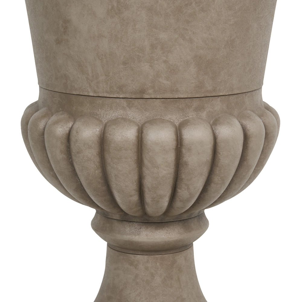 Fioriera alta in miscela di pietra, vaso da giardino per interni ed esterni, 47x60 cm, color tortora giardino terrazzo