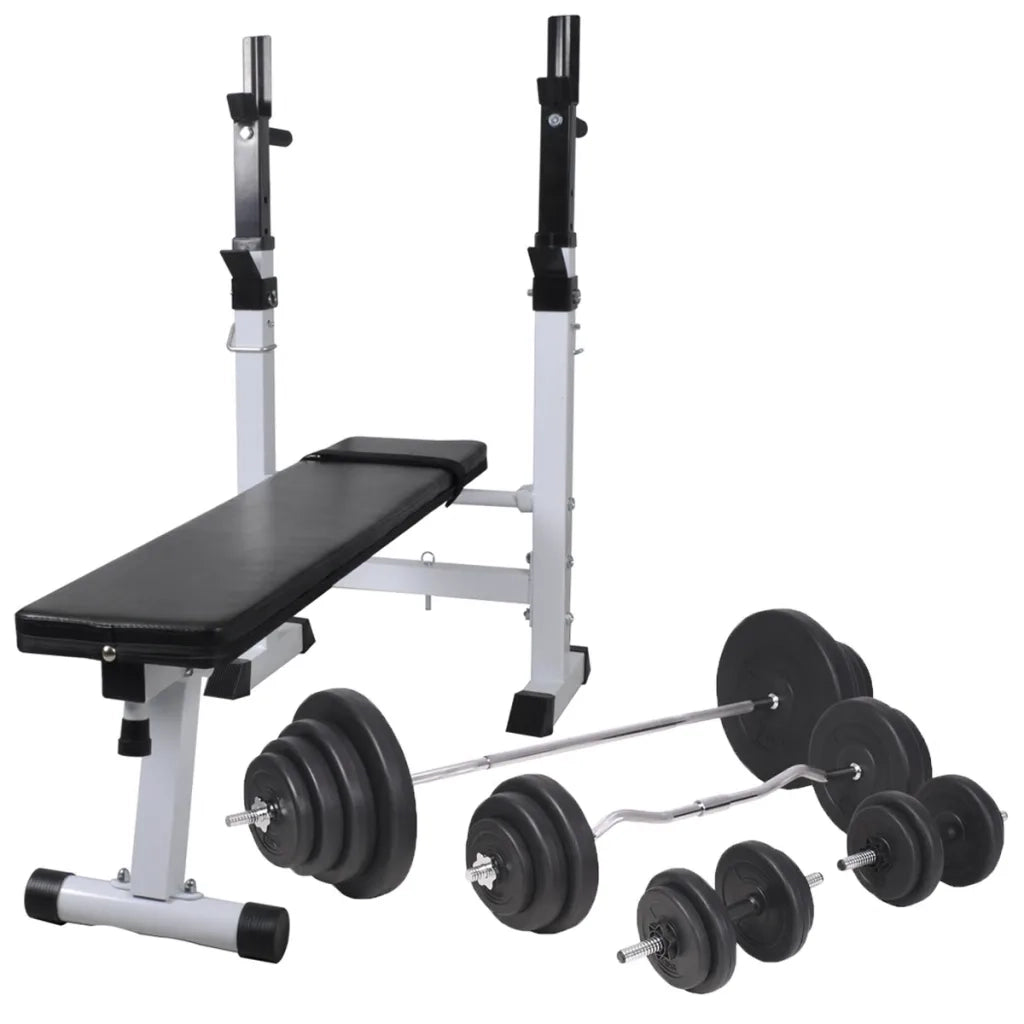 Panca Reclinabile con Rack Bilanciere e Set Manubri 120 kg cod mxl 62430