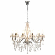 Lampadario con Perline Argento 12 Lampadine E14 CFW2656458