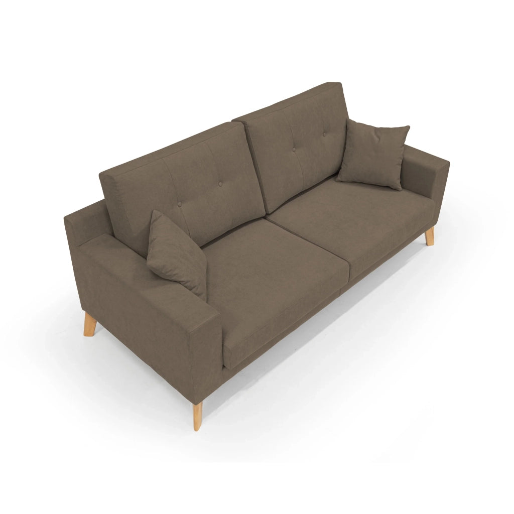 Danish Divano moderno in tessuto morbido impermeabile T02 186 cm marrone