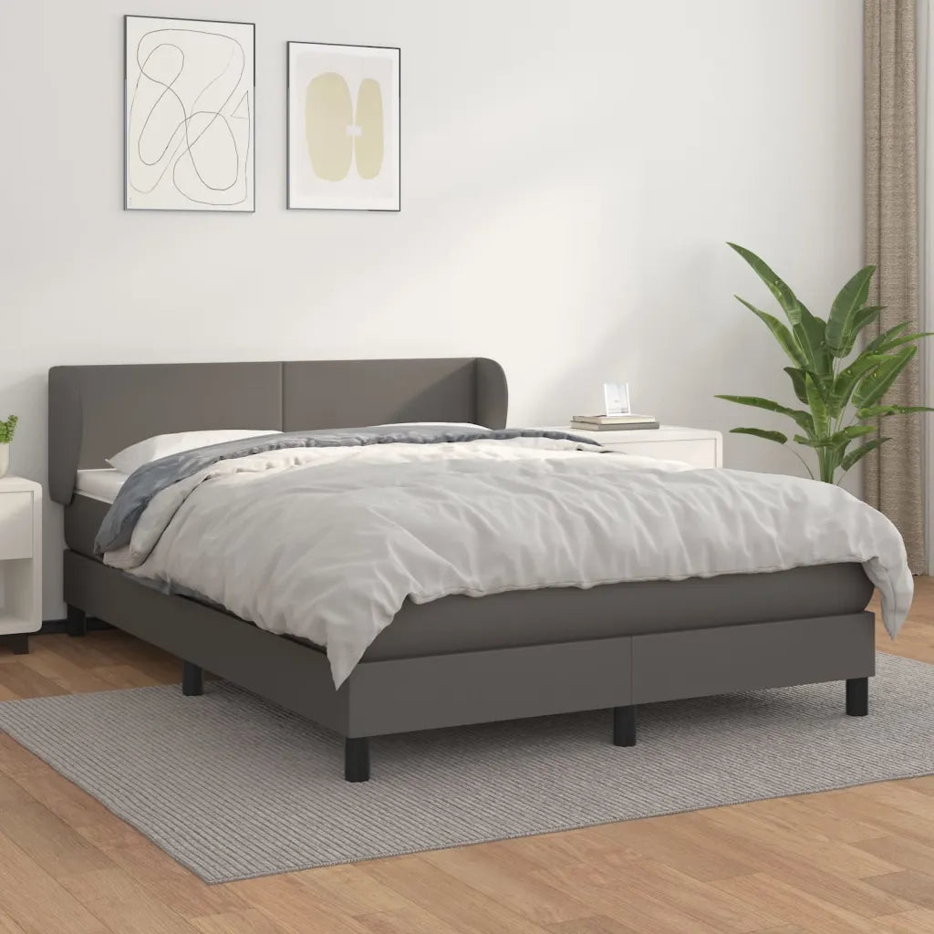 Giroletto a Molle con Materasso Grigio 140x200 cm in Similpelle 3127197