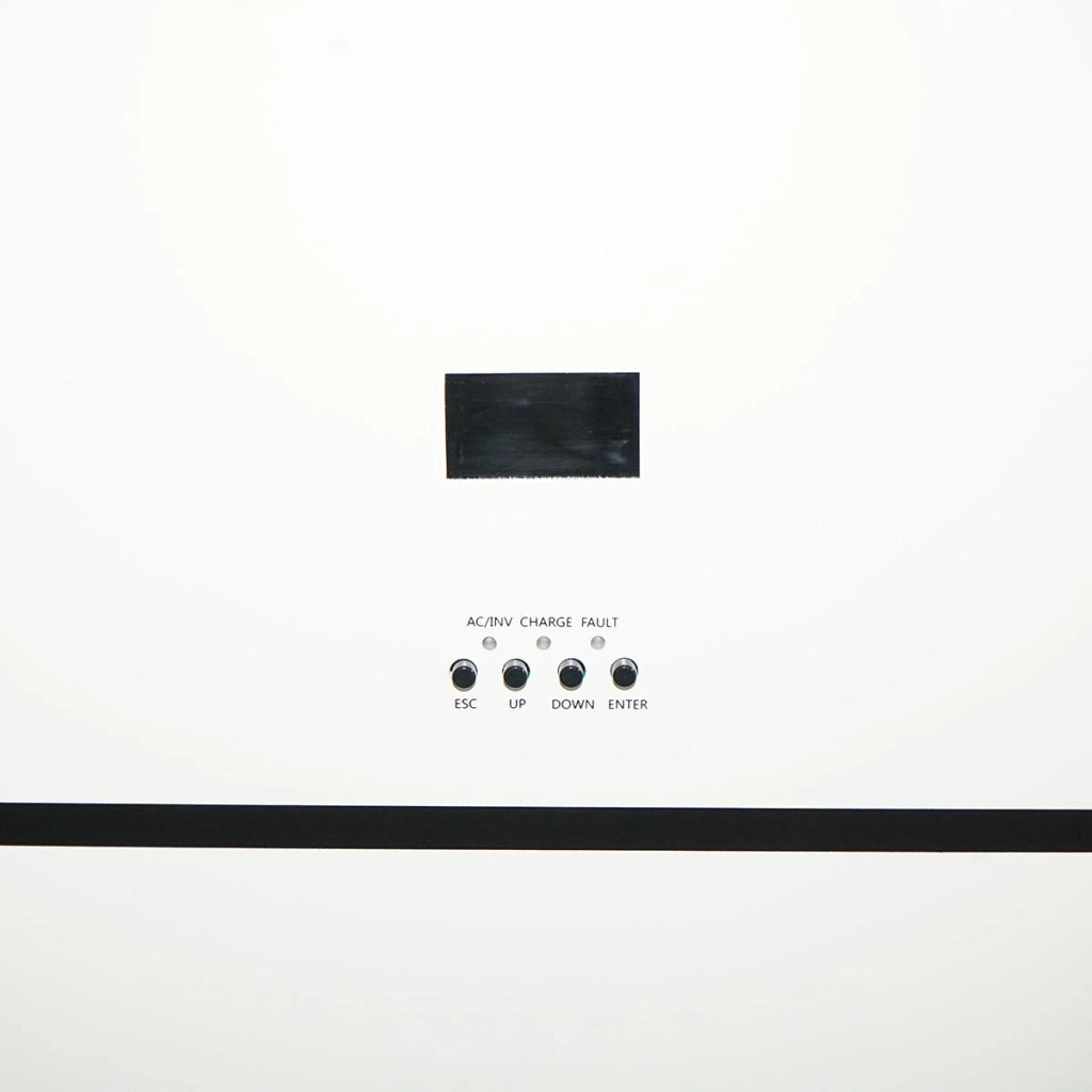 Inverter solare ibrido 5KW ON/OFF GRID, batteria integrata 5KW Li-ion LiFePO4 51,2V, 100Ah, monofase IP54