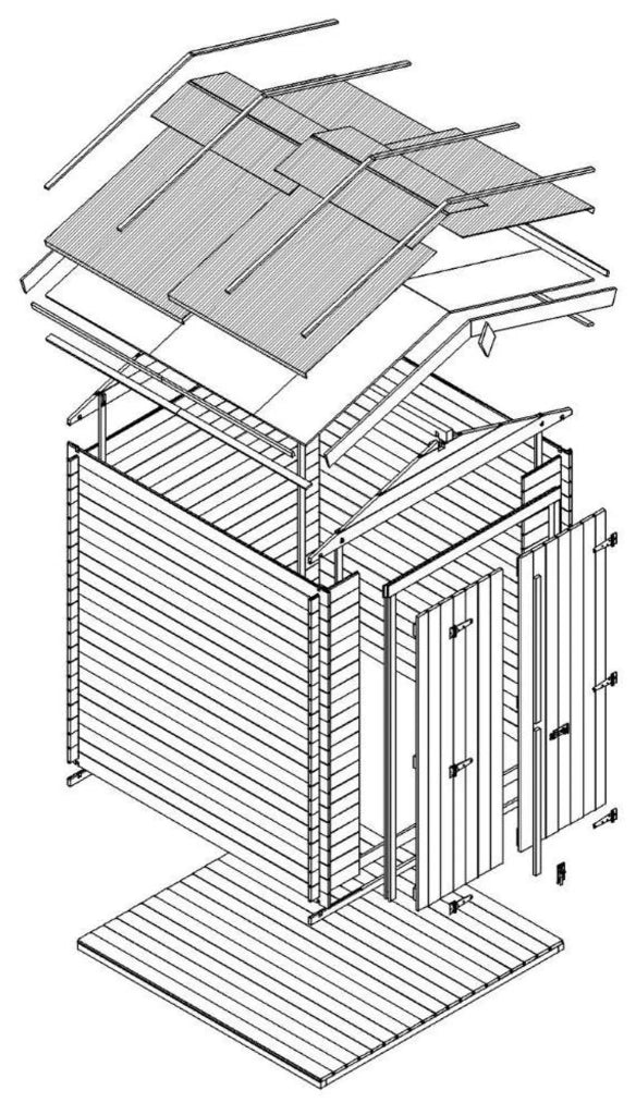 Casetta da Giardino in Legno 3,53 m² – TIMBELA M343C1+M343G