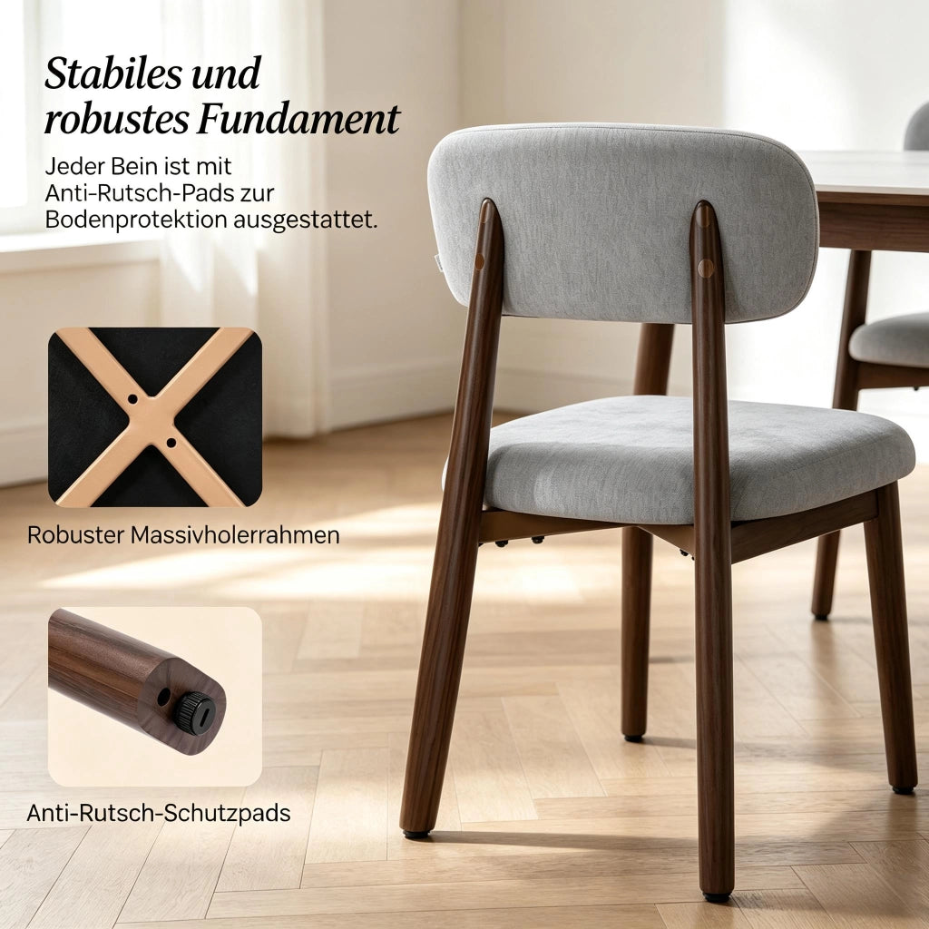 SEDIA da pranzo imbottita 48x52,5x82 cm grigio Set da 2 pezzi