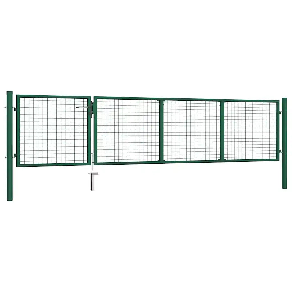 Cancello da Giardino in Acciaio 350x75 cm Verde CFW8810456
