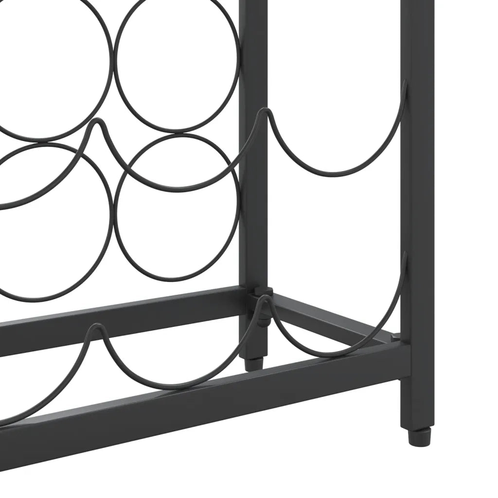 Portavini da 57 Bottiglie Nero 34x18x200cm in Ferro Battuto 358366