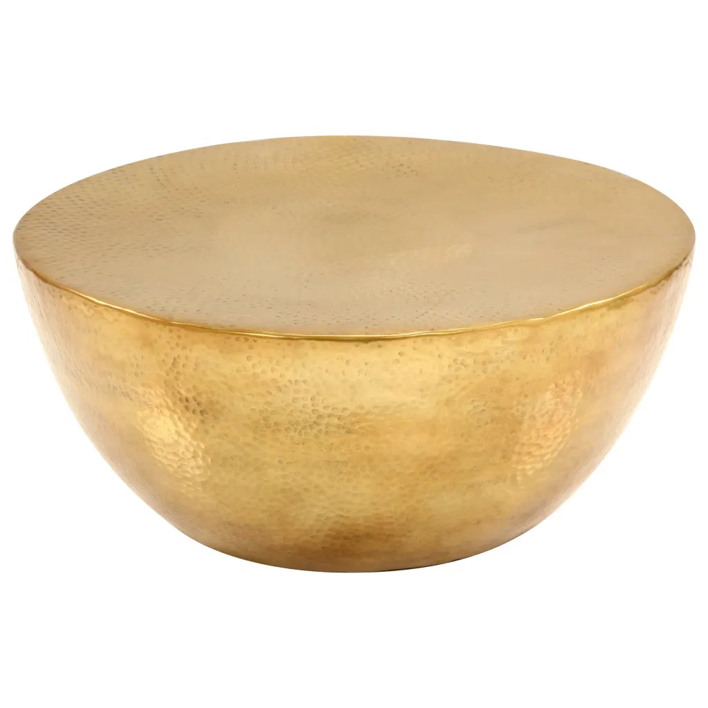 Tavolino da Salotto in Alluminio Martellato 70x30 cm Ottone 246508