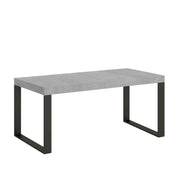 Tavolo allungabile 90/246x90 cm Tecno Premium colore cemento gambe antracite