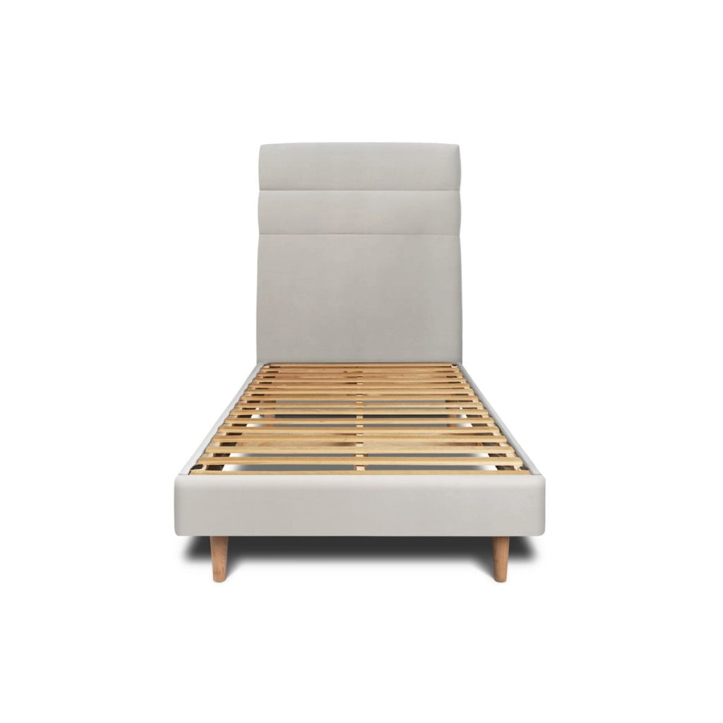 Letto 90x200 cm con testiera in linea - Tessuto velluto