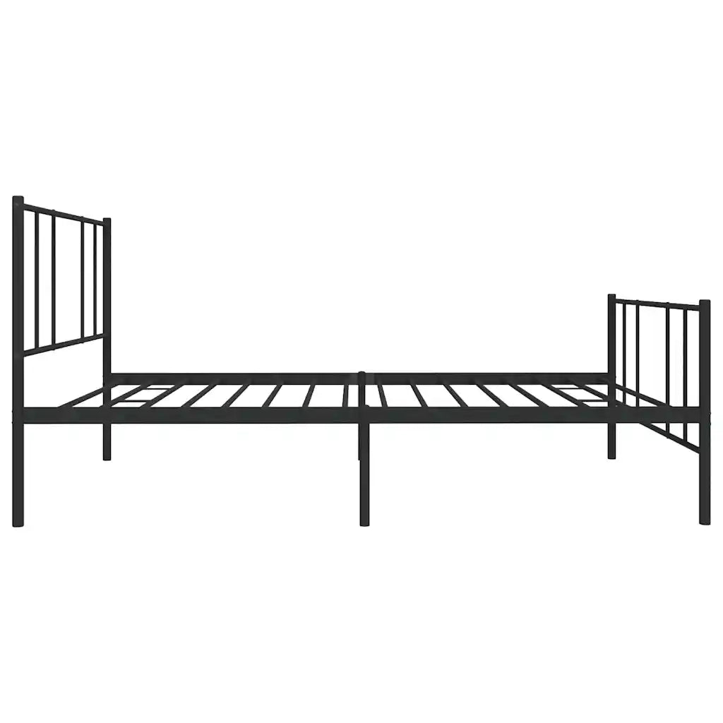 Giroletto con Testiera e Pediera Metallo Nero 90x190 cm 352490