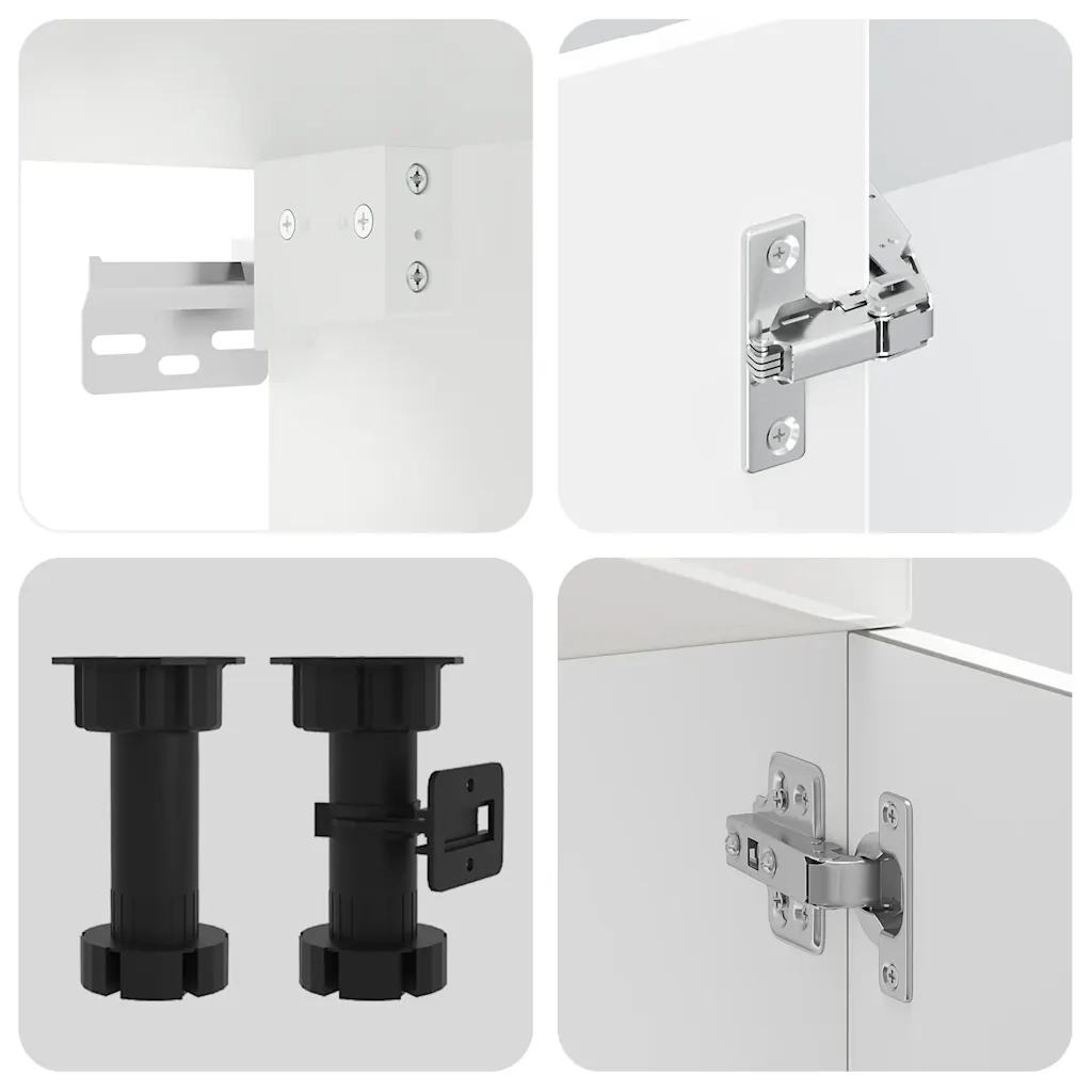 Set Mobili da Cucina 14 pz Kalmar Bianchi Lucido in Truciolato 3314973