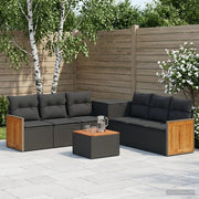 Set di divani 8 pz Nero Rattan sintetico e Acciaio 3448632