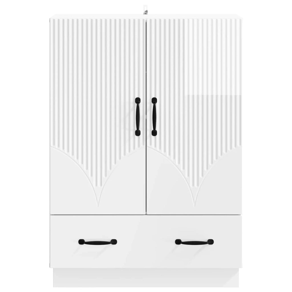 Credenza Bianco Lucido 66 x 34,5 x 92 cm Legno ingegnerizzato 895359