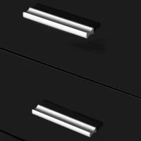Comò, Mobiletto per Soggiorno e Camera con 3 ante e 2 cassetti, Nero Lucido, Antigraffio (106 x 35 x 76 cm)