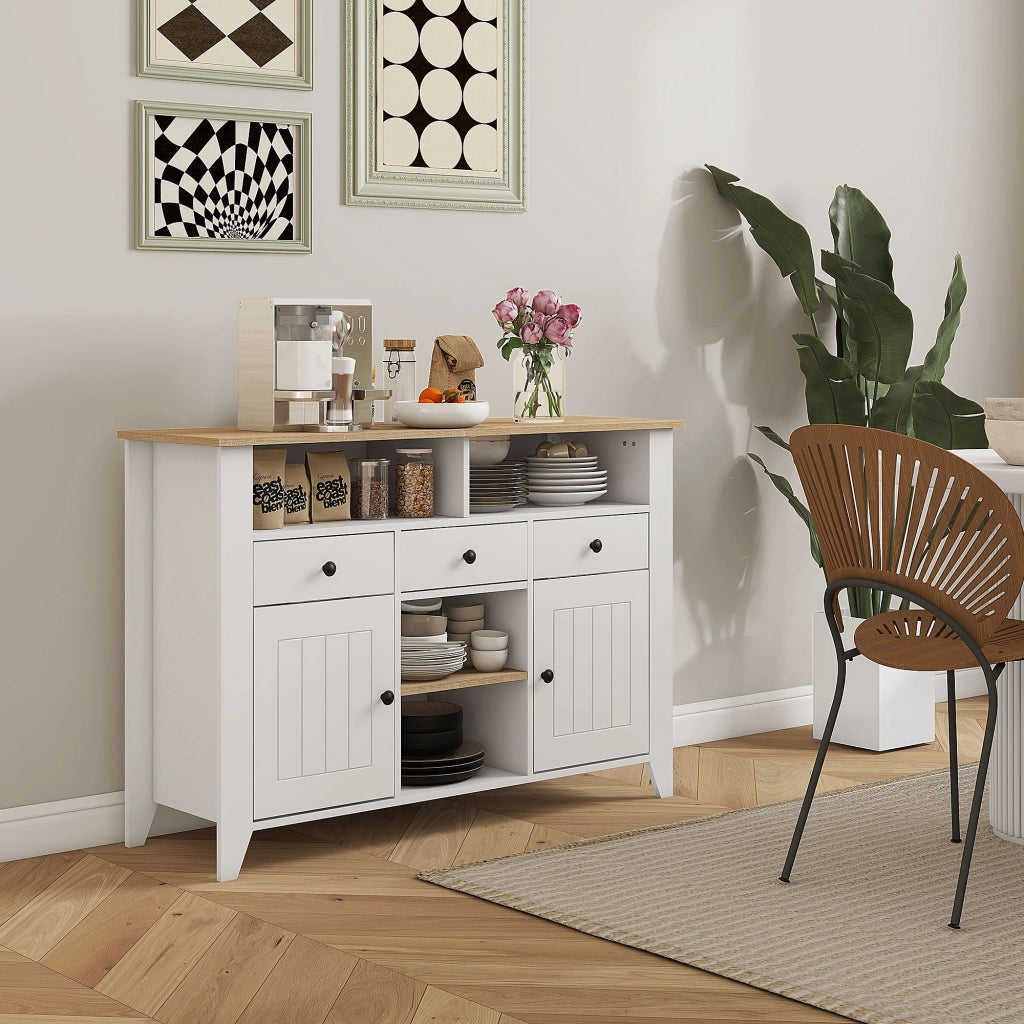 Credenza TV con cassetti ¨C zephmum ¨C 120x38x81,5 cm bianco
