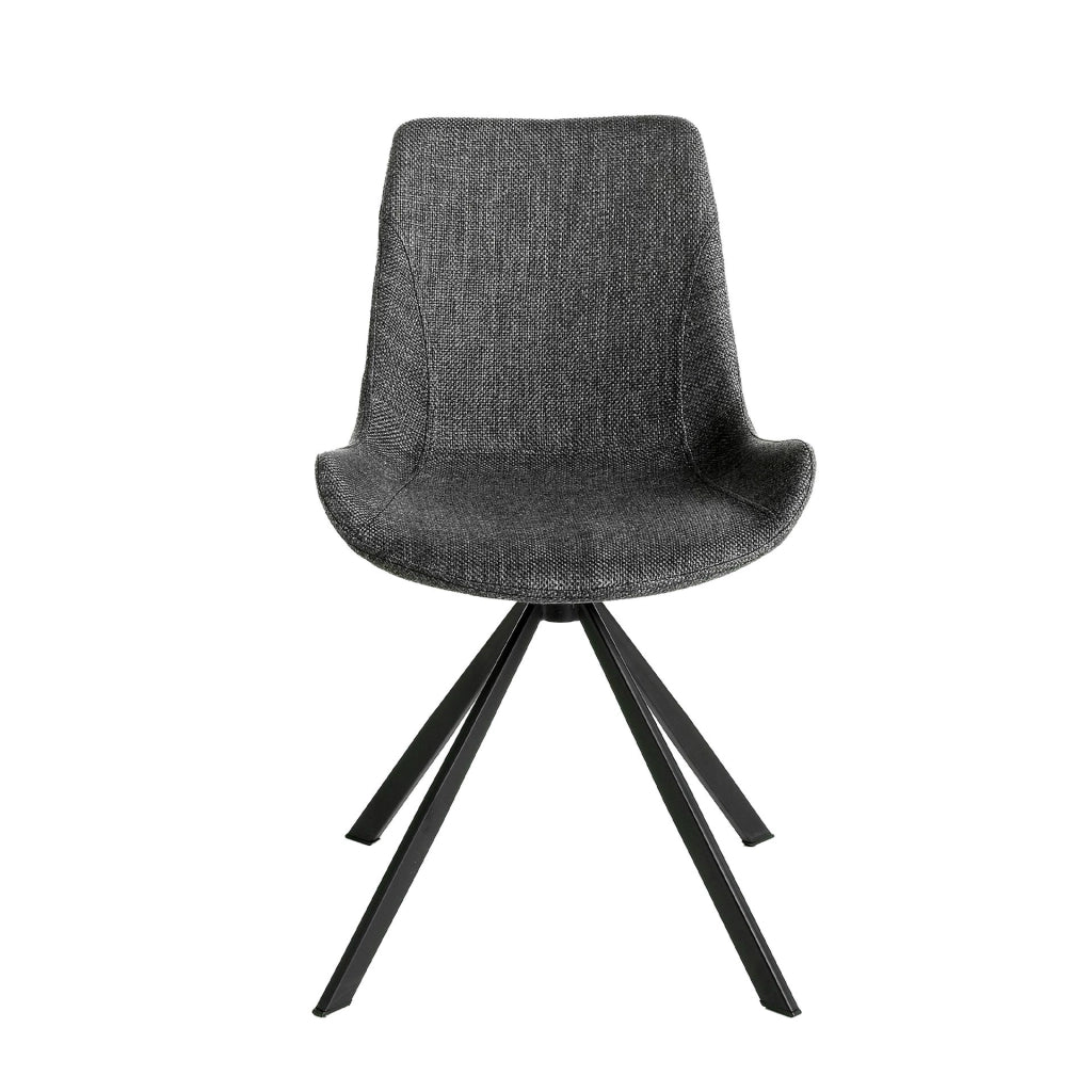 Sedia girevole in tessuto grigio scuro