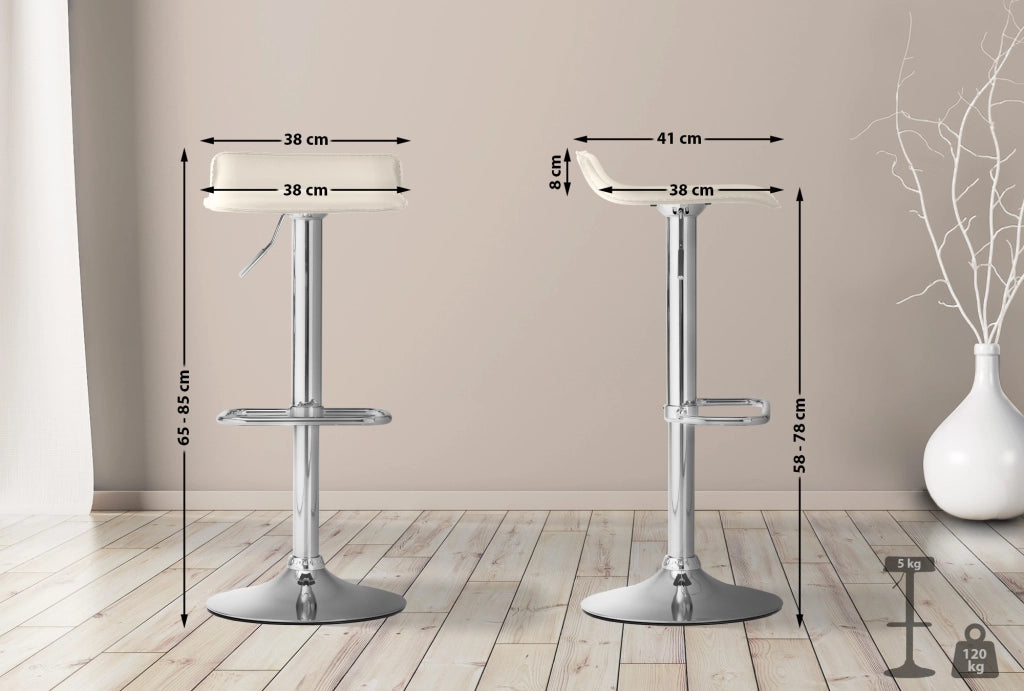 Sgabello bar Dyn in similpelle crema