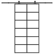 Porta Scorrevole con Ferramenta 102x205 cm Vetro ESG Alluminio