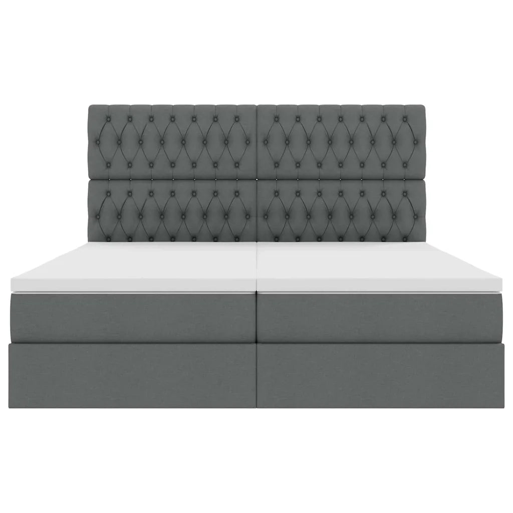 Letto con Contenitore Grigio scuro 180 x 200 cm Pelle Sintetica 3372210