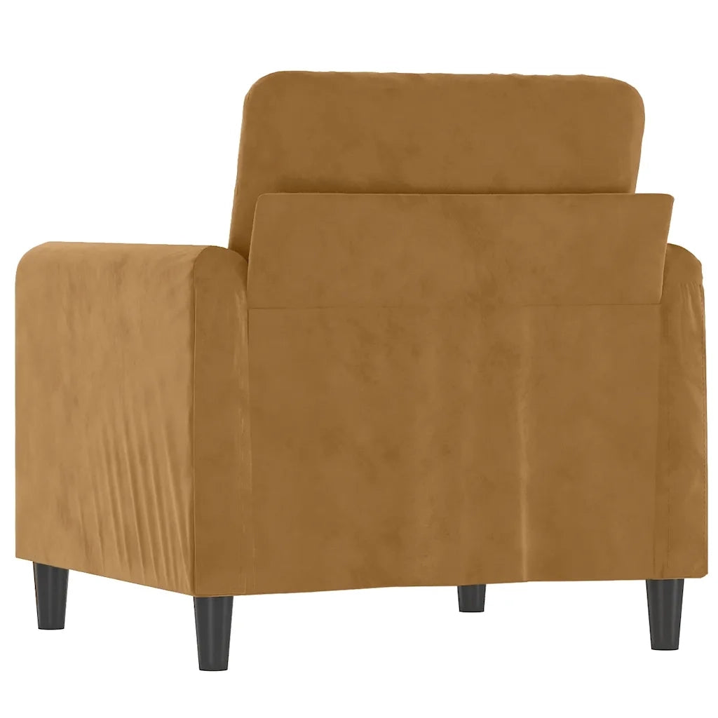 Poltrona-Divano Sedia-Poltroncina Marrone 60 cm Velluto 318622