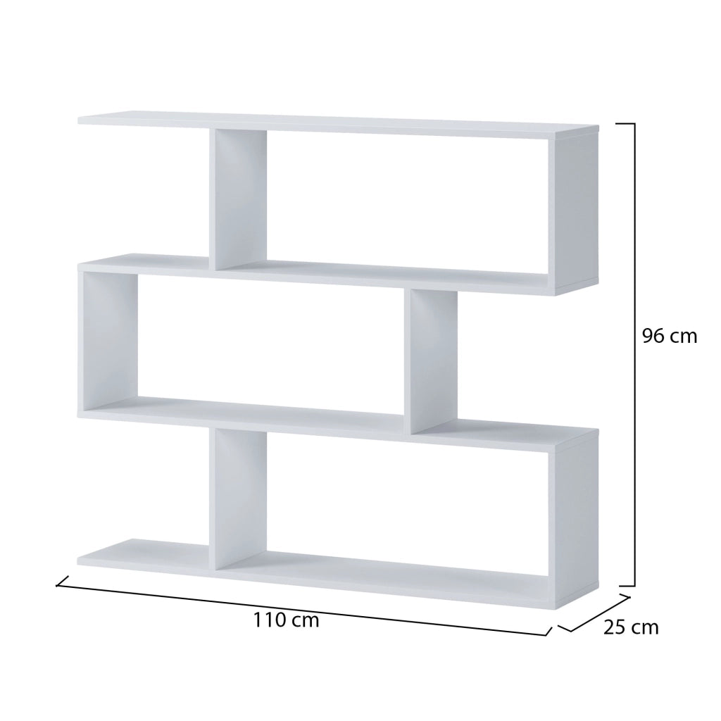Biblioteca Terzolas, Libreria 3 Ripiani, 110x25x96h cm Bianco