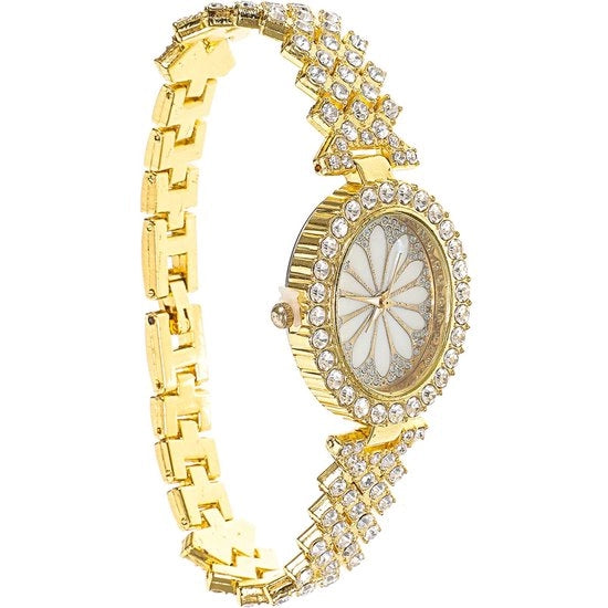 Orologio da Donna Luxe - Strass - Design Elegante - Cinturino Regolabile - Impermeabile - Stile Minimalista 19,50x3,00x0,50cm - Orologio da Polso