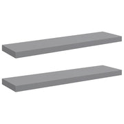 2 pz Scaffali a Parete | Ripiano a parete | Mensole a Parete Grigi 90x23,5x3,8 cm in MDF