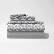 Completo Lenzuola Matrimoniale In Cotone Lenzuolo Sotto Sopra 2 Federe Certificato Oekotex Parure Letto Disegni Moderni Biancheria Di Alta Qualità FlowerGrigio