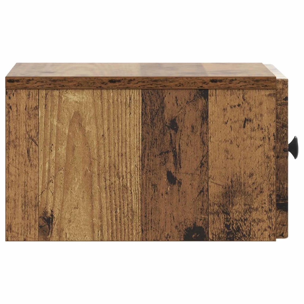Mobiletto da notte a muro 2 pcs Legno antico 33 x 34,5 x 20 cm 897932