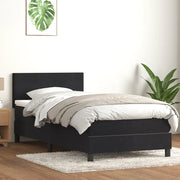 vidaXL Giroletto a Molle con Materasso Nero 80x220 cm Velluto