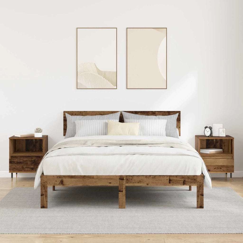 Armadio da Notte 2 pcs Legno vecchio 40 x 35 x 50 cm