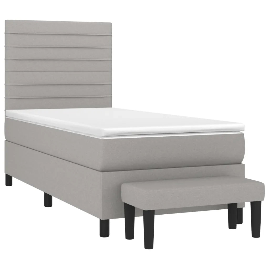 Giroletto a Molle con Materasso Grigio Chiaro100x200 cm Tessutocod mxl 75179