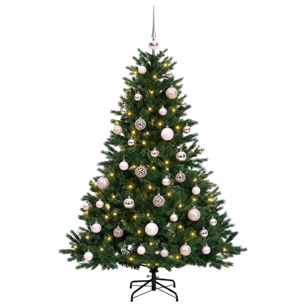 Albero di Natale artificiale con palline 150 cm 150 LED 3465752