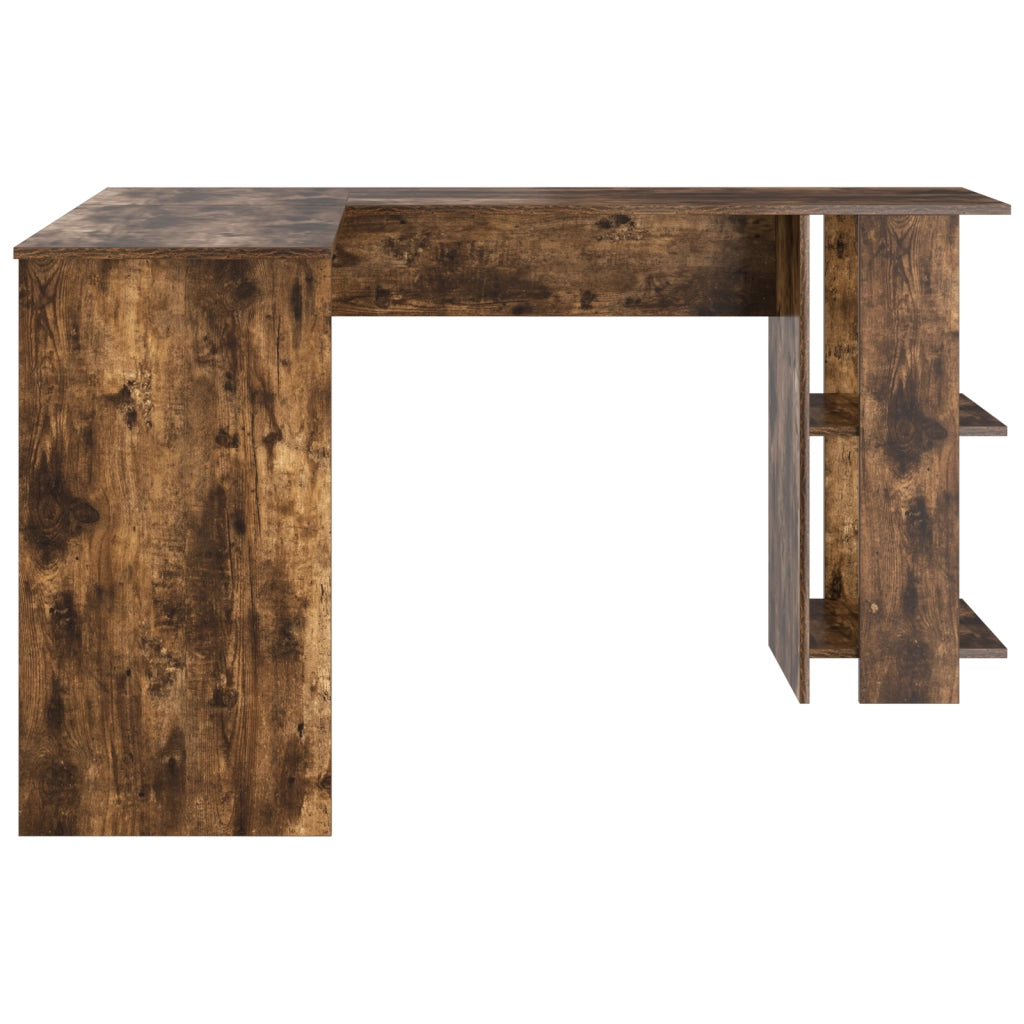 Scrivania Angolare Marrone Rovere Affumicato Legno Ingegnerizzato