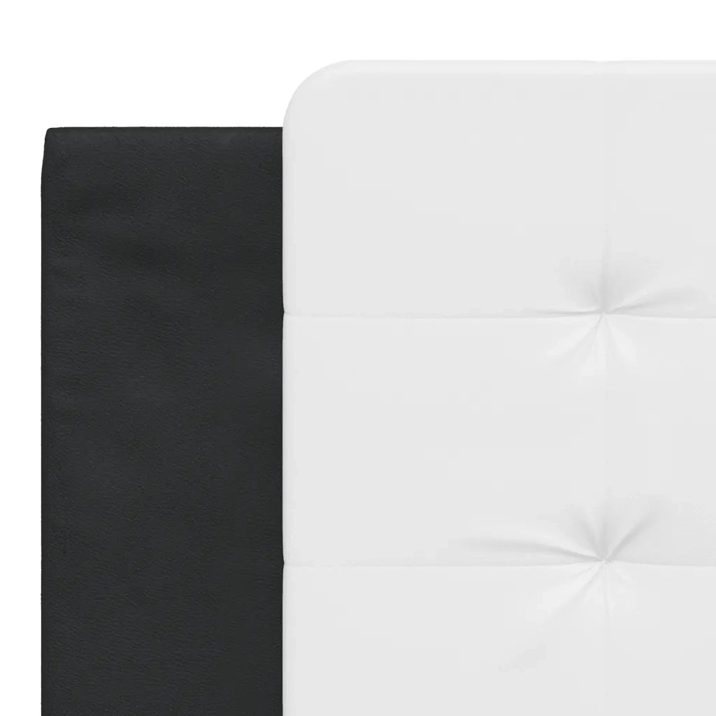 Letto con Materasso Nero e Bianco 180x200 cm in Similpelle