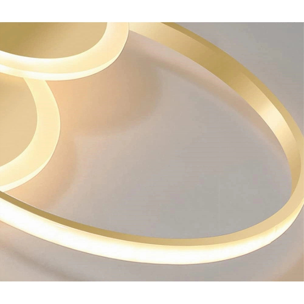 Trade Shop - Plafoniera Luce Naturale Led Cerchi 38w Lampadario Da Soffitto Oro Moderno 50033 -