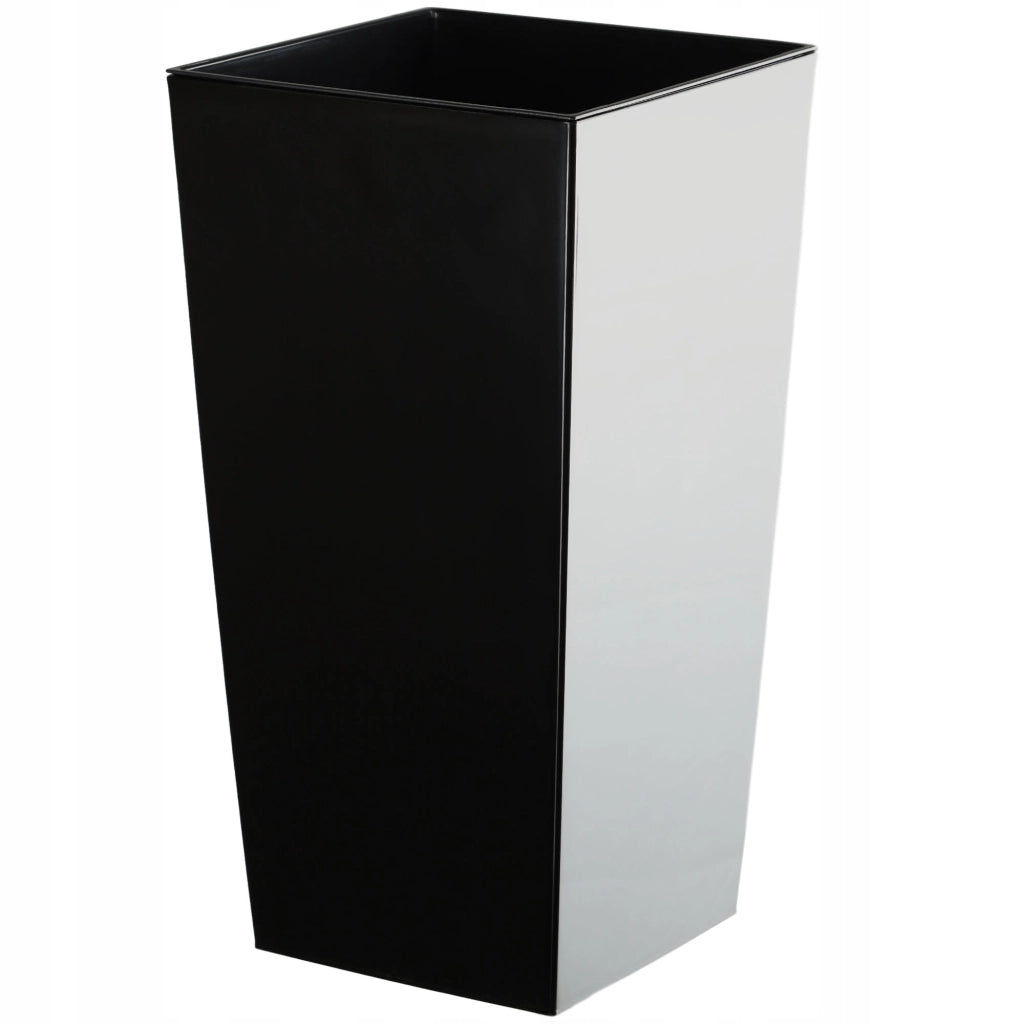 Vaso da fiori KADAX + inserto, supporto per fiori da giardino alto, nero lucido, 68 cm