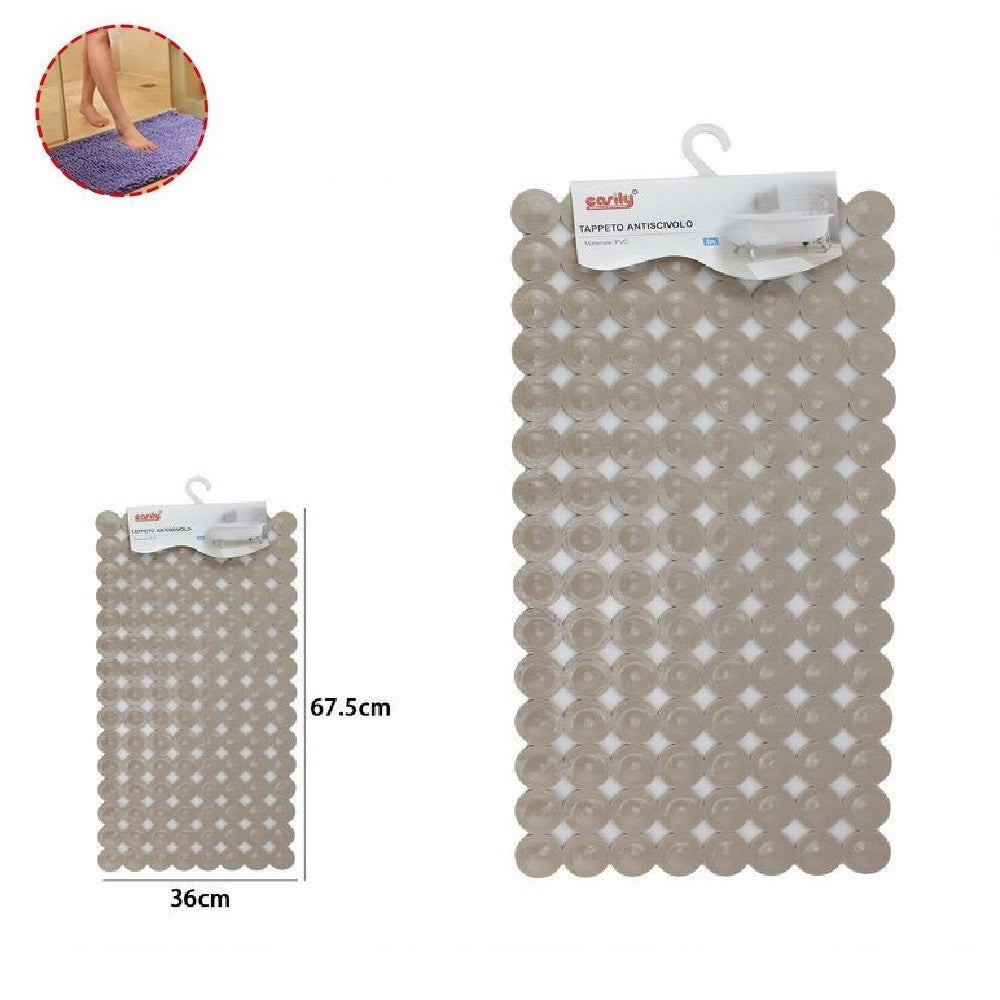 Trade Shop - Tappeto Tappetino In Pvc Antiscivolo Per Vasca Da Bagno Doccia 67.5 X 36cm 59611 -