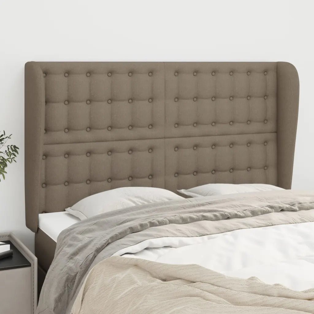 Testiera ad Orecchio-Testata con Orecchie Tortora 147 x 23 x 118/128 cm in Tessuto 516026