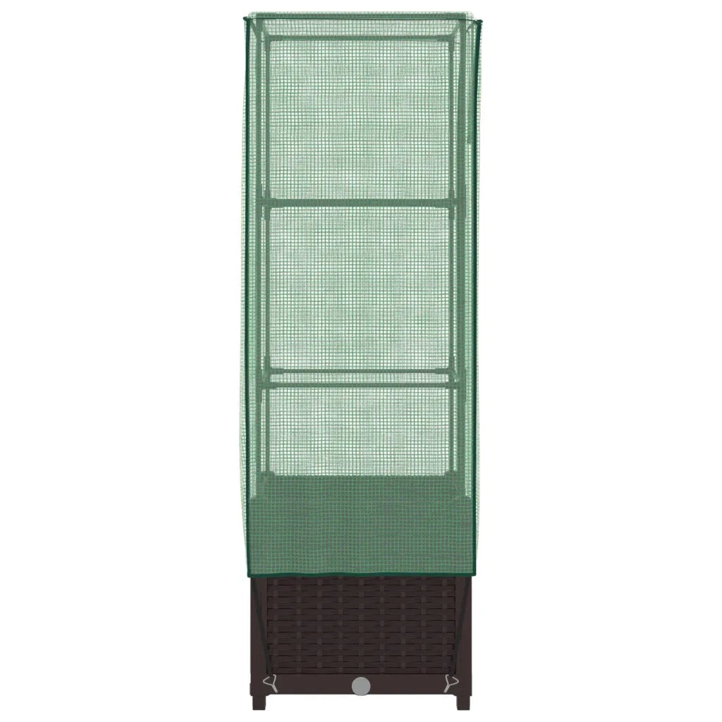 vidaXL Letto Rialzato con Copertura Serra Effetto Rattan 40x40x139 cm